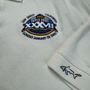 Greg Norman Super Bowl XXXVII 2003 San Diego, CA White Polo Shirt Buccaneers XL